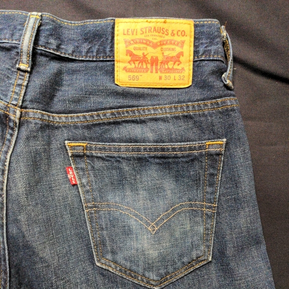 Levi's 569 Loose Straight Fit Men's Blue Jeans 30x32 - Picture 3 of 9